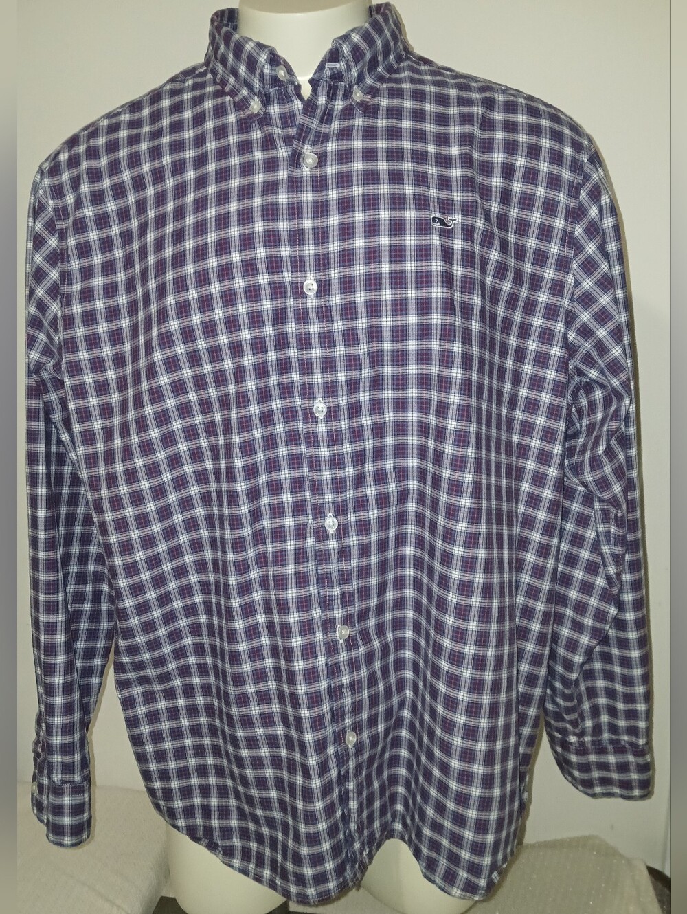 Vineyard Vines Mens Classic Fit Whale Button Down Long Sleeve Plaid Shirt 2XL
